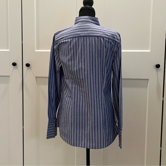 Banana Republic Blue and White Striped Button Down Shirt - Picture 2 of 5